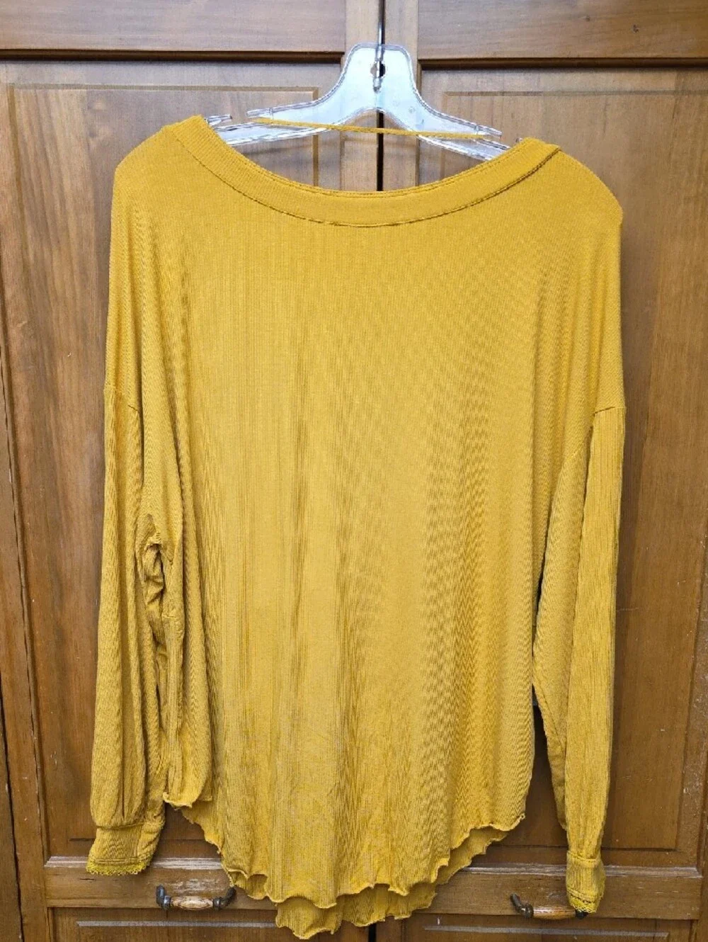Free People Shimmy Shake Ribbed Open Back Oversized Tunic Top Gold  Size XS